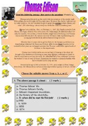 English Worksheet: Thomas Edison