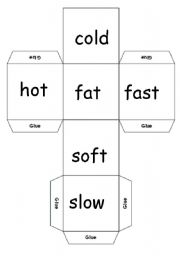 English Worksheet: Adjective Dice Game