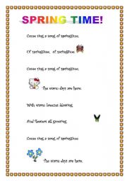 English worksheet: Spring Time Song!!