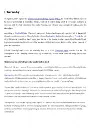English Worksheet: CHERNOBYL