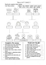 English Worksheet: FAMILY TREE