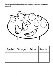 English worksheet: Count the fruit