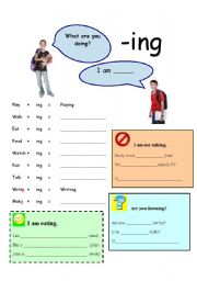 English worksheet: -ing Worksheet
