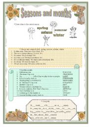 English Worksheet: Seasons and months 