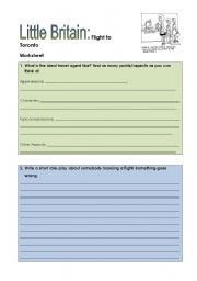 English Worksheet: Little Britain - Flight to Toronto