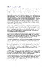 English Worksheet: My Oudipos Complex
