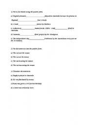 English worksheet: passive voice