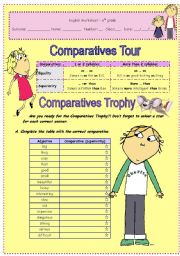 English Worksheet: Comparatives Trophy 2 pages