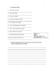 English worksheet: Description of people