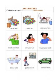 English Worksheet: DAILY ROUTINES