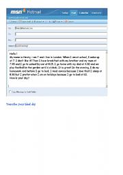 English Worksheet: Penfriend email