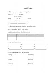 English worksheet: Weather and Seasons