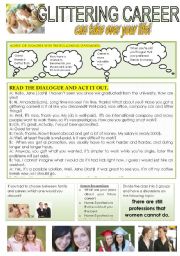 English Worksheet: GLITTERING CAREER CAN TAKE OVER YOUR LIFE.