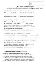 English Worksheet: 8th grade 2nd term 2nd exam