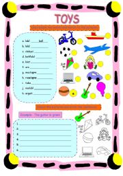 English Worksheet: Toys