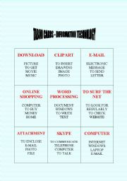 English Worksheet: Taboo cards (No. 5) - Information Technology