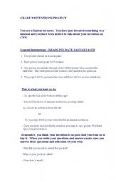 English Worksheet: Inventions Project