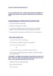 English Worksheet: Inventions Project