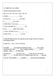 English worksheet: Missed words about verb to be