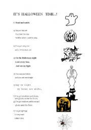 English Worksheet: Halloween Rhymes