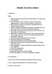 English Worksheet: Beowulf handout