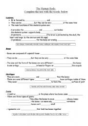 English Worksheet: The Human body