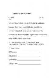 English Worksheet: punctuation