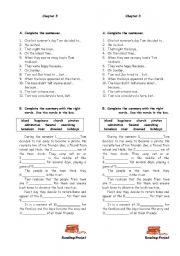 English Worksheet: Tom Sawyer: chapter 3