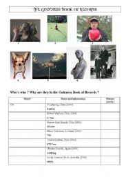 English Worksheet: Why are they in the Book of Records?