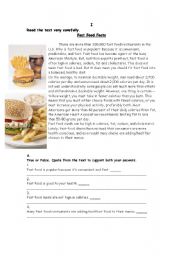 English Worksheet: Food test