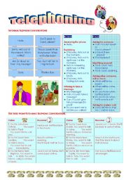 English Worksheet: Telephoning