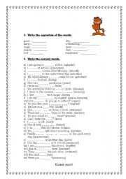 English worksheet: check your vocabulary