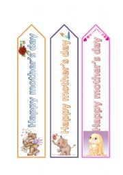 English Worksheet: Happy mothers day bookmarks