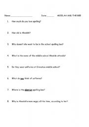 English worksheet: Akeelah and the Bee