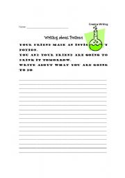 English Worksheet: Writing about potions 