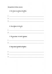 English worksheet: Ask questions