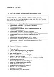 English Worksheet: technical English vocabulary