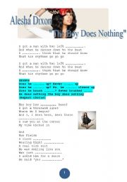 English Worksheet: Alesha Dixon