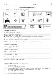 English Worksheet: Test (public places and directions)