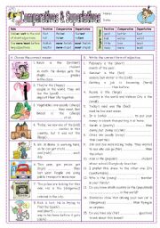 English Worksheet: Comparatives & Superlatives 