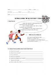 5th grade written test