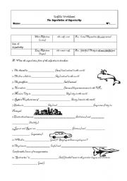 English Worksheet: Superlative of superiority of short and long adjectives