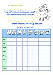 English Worksheet: What are you wearing?