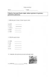 English worksheet: past simple worksheet