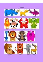 animals flash card with the name of the animals part 1