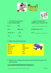 English worksheet: Toys!
