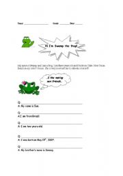 English Worksheet: Introductions