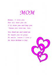 English Worksheet: MOM