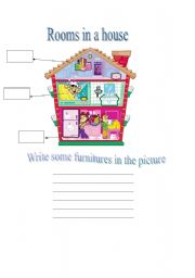 English worksheet: Rooms in a house