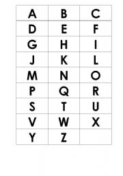 English worksheet: Memory game - the alphabet